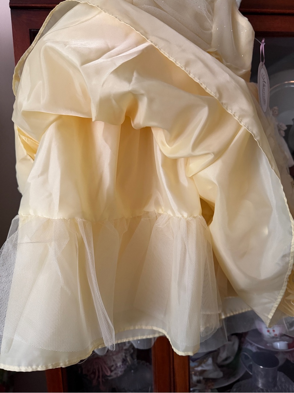 Yellow Floral Tulle Girls' Dress - Picture 15 of 16